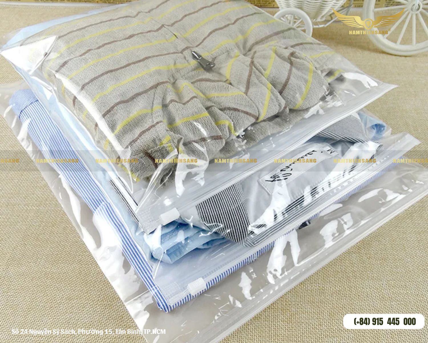 Kích thước túi zipper đựng quần áo